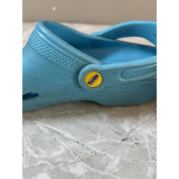 Crocs Peeps Collab Blue Sugar Coated‎ Sparkle Limited Easter Men 7 Women 9 - Picture 7 of 8